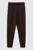 Merino Wool Blend Drawstring Joggers in Coco Brown