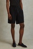 Elasticated Plisse Shorts in Black