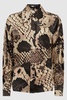 Flora Snake Silk Snake Print Drape Back Shirt