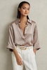 Silk Relaxed Sleeve Blouse in Champagne