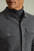 Merino Wool Button-Front Cardigan in Grey Melange