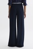 High Rise Wide Leg Trousers in Navy