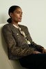 Petite Metallic Knit Cropped Jacket in Gold