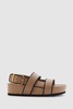 Strappy Chunky Leather Sandals in Tan