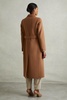 Petite Wool Blend Double Breasted Blindseam Trench Coat in Toffee