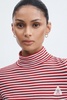 The Upside Organic-Cotton Striped Knit Top in Red Stripe