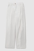 Cotton Wide Leg Suit Trousers in White