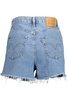 chic fringed hem blue shorts in  women's blue