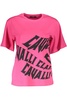 Cavalli Class Chic Pink Cotton Tee with Signature Print