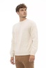 Alpha studio Beige Alpaca Leather Sweater