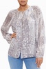 oaklynn button down blouse in light slate lurex kaleidoscope