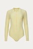 cyndie knit bodysuit in pale yellow