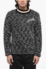 bouclè fabric wings crew-neck sweater