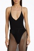 simona open-back matte bodysuit in black