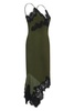 women's emma bottom slip dress in sage green/black