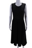 womens sleeveless round neck pleated maxi dress black