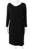 womens long sleeve netted midi lined sheath dress black