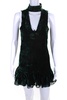 womens velvet floral halter ruffle shift dress black