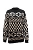 aztec print sweater in black wool