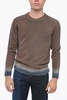 crew neck cashmere blend sweater with degradè bottom