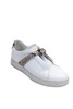 mens leathe snakeskin print slip on sneakers white