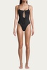 ruched cutout one piece in black