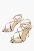 python effect leather thong ankle-strap sandals heel 9cm