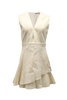 v-neck sleeveless dress in cream wool