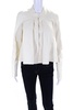 women's round neck long sleeves button up jacket beige