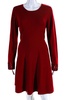 womens embroidered sequined long sleeve sweater dress red