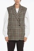 houndstooth motif wool walter double breast vest