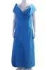 women strapless zipped gown dress blue