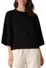 butter modal 3/4 sleeve top in black