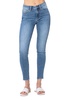 mid rise vintage skinny jeans in blue denim