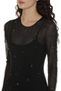 ALEXANDER WANG Black Stone Embellished Long Sleeve Dress for Women in SS24 Season