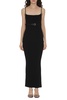 ALEXANDER WANG Black Knit Dress with Coordinated Leather Belt and Back Slit