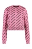 BALENCIAGA Pink Jacquard Crew-Neck Sweater for Women