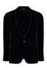 GIORGIO ARMANI Men's Single-Breasted Velvet Jacket for FW23 in Black