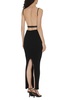 ALEXANDER WANG Black Knit Dress with Coordinated Leather Belt and Back Slit