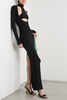 Cutout stretch-jersey turtleneck gown