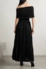 Off-the-shoulder draped jersey maxi dress