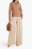 Layered charmeuse wide-leg pants