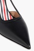 Bow-detailed leather slingback pumps