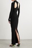 Cutout stretch-jersey turtleneck gown