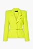 Belted neon wool-crepe blazer