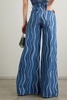 Sunray embellished printed high-rise wide-leg jeans