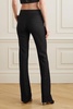 Pinstriped metallic wool-blend twill flared pants