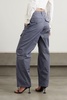 Lace-up  cotton-blend twill wide-leg pants