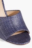 Dali faux raffia wedge mules