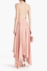 Maren gathered silk-crepon midi dress